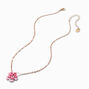 Collier &agrave; pendentif fleur rose,