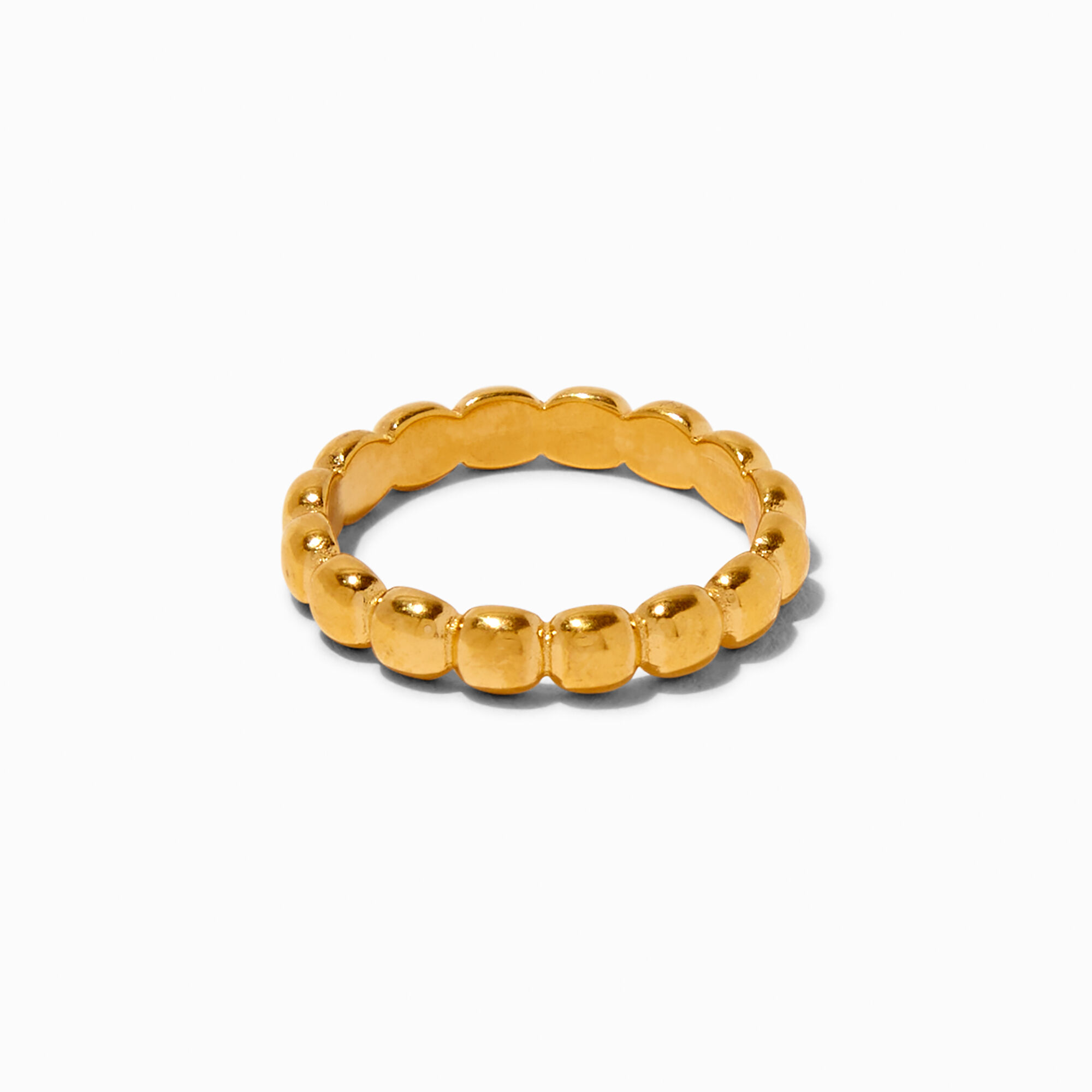 View Claires Tone Stainless Steel Bubble Ring Gold information