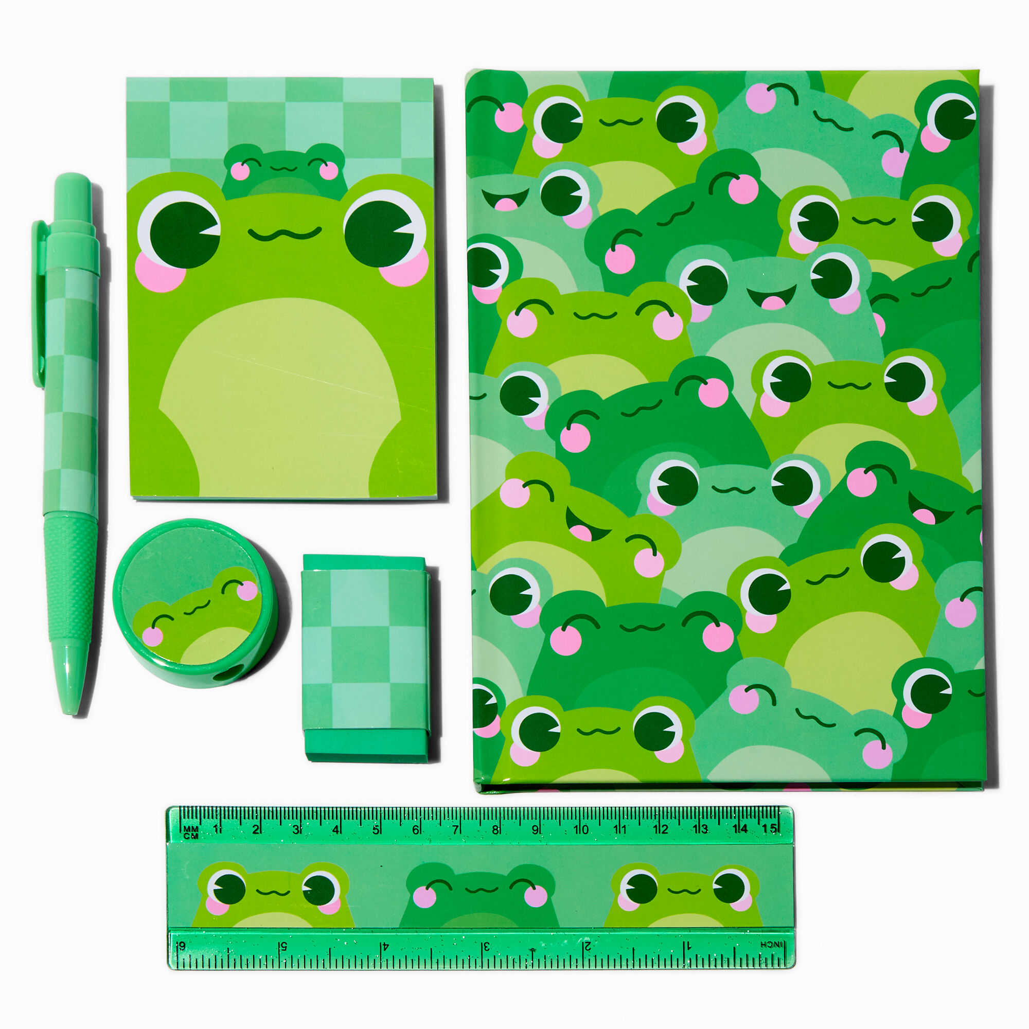 View Claires Frog Stationery Set Green information