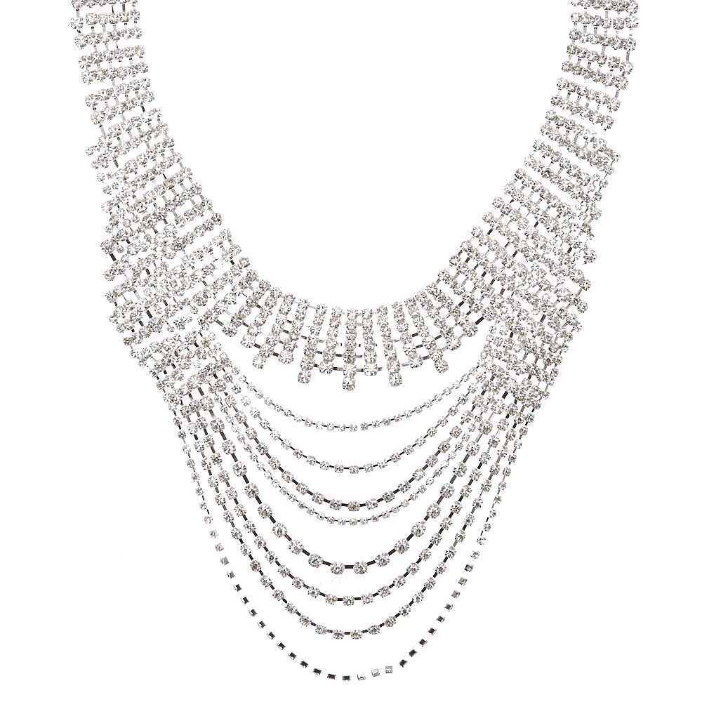 Large ras-du-cou en strass,