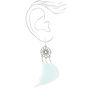 Silver 3&quot; Feather Dreamcatcher Drop Earrings - Mint,