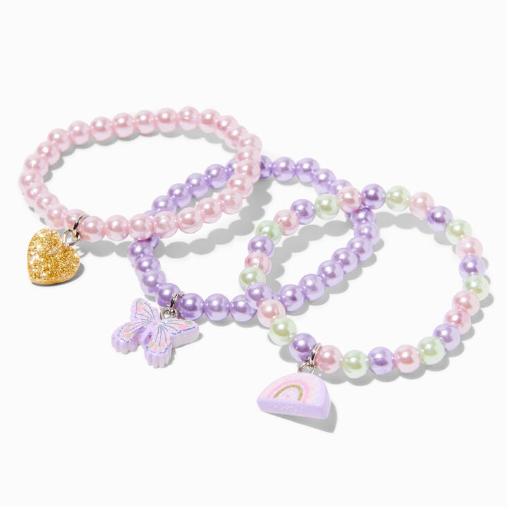 Bracelets &eacute;lastiques perl&eacute;s avec perles d&rsquo;imitation pastel Claire&#39;s&nbsp;Club &#40;lot de 3&#41;,