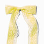 Barrette &agrave; n&oelig;ud satin&eacute;e dentelle jaune,