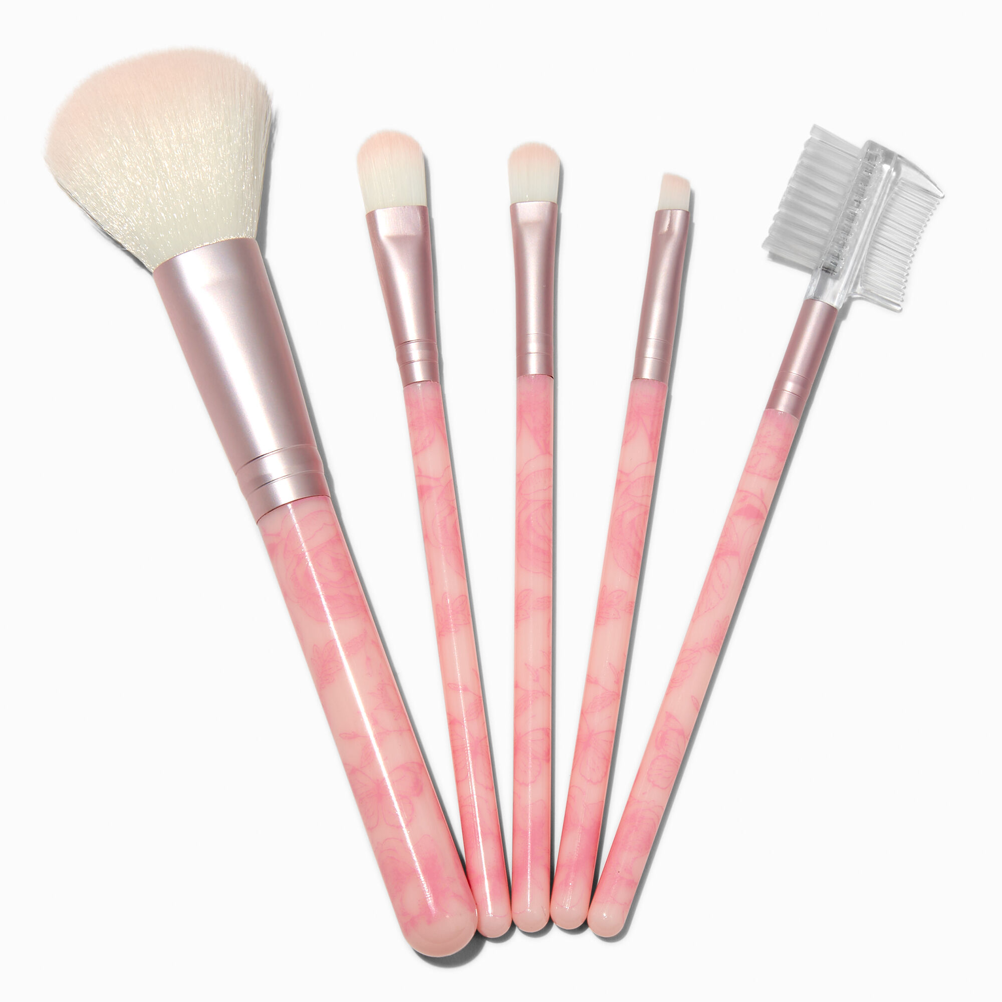 View Claires Floral Makeup Brush Set 5 Pack Pink information