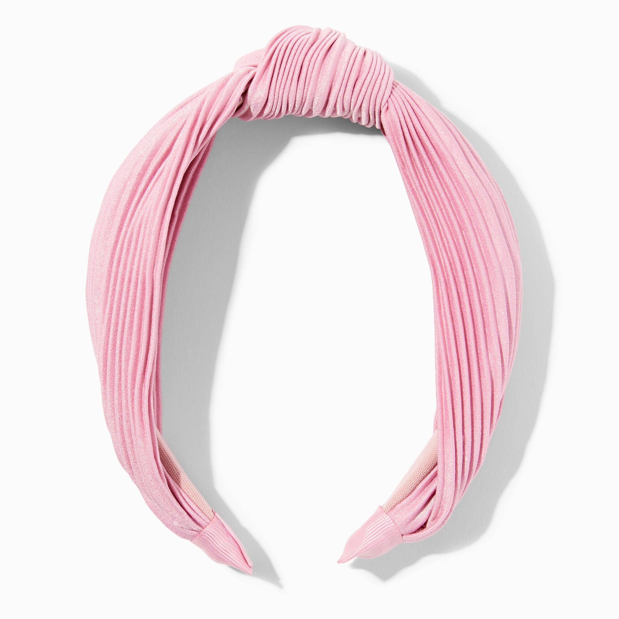 View Claires Blush Pleated Knotted Headband Pink information