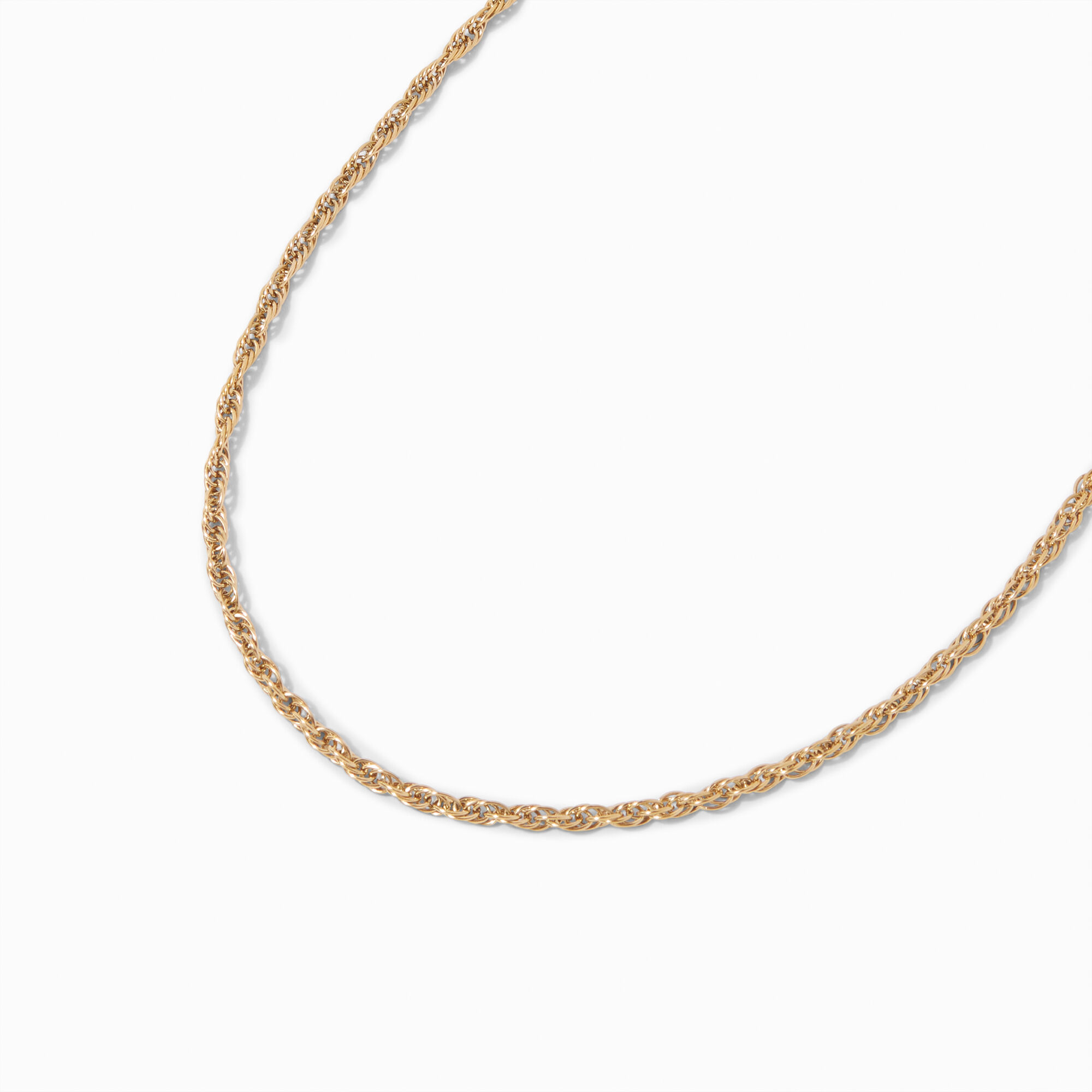 View Claires Tone Stainless Steel ThreeRope Braided Chain Necklace Gold information