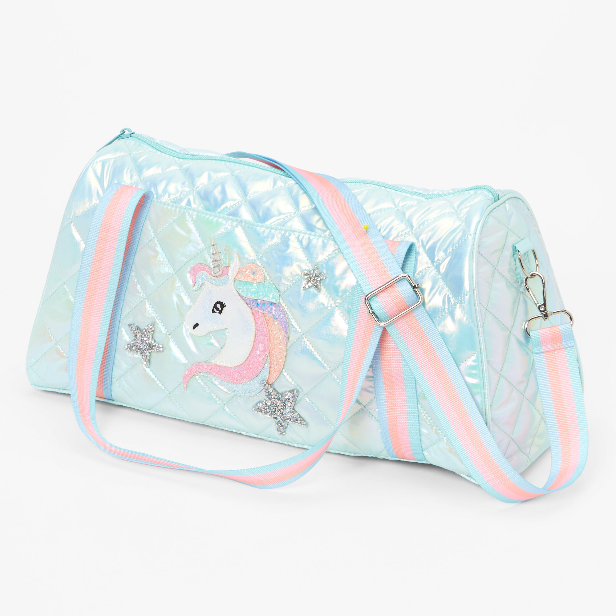 Kids' Unicorn Tie Die Faux-fur Trim Duffle Bag In Claire Unicorn