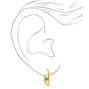 Gold 10MM Initial Huggie Hoop Earrings - V,