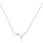 Silver Stone Initial Pendant Necklace - Y,