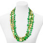 St. Patrick&#39;s Day Green Shamrock Beaded Necklace Set - 6 Pack,