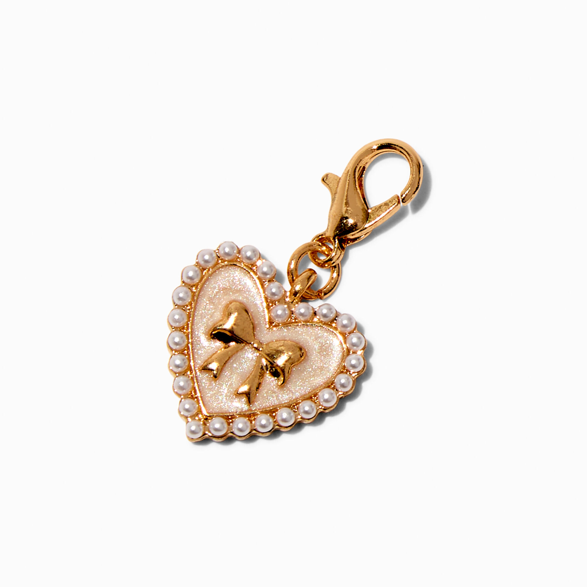 T H E M E x Claire's Gold-tone Bow Heart Charm ,