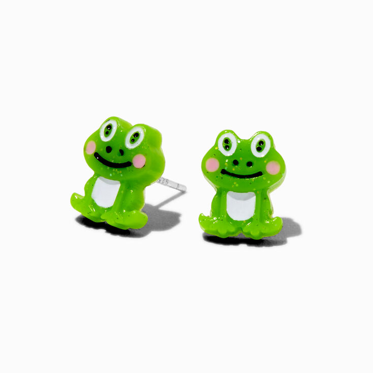 Sterling Silver Frog Stud Earrings