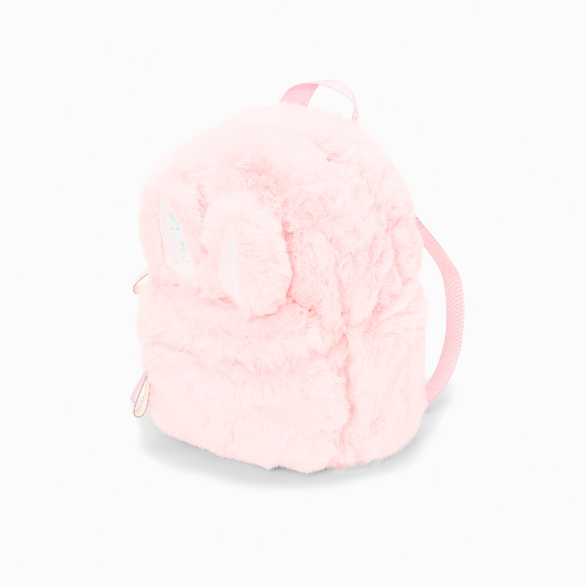 Pink fuzzy mini backpack shop