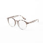Solar Blue Light Reducing Retro Animal PrintClear Lens Frames - Black,