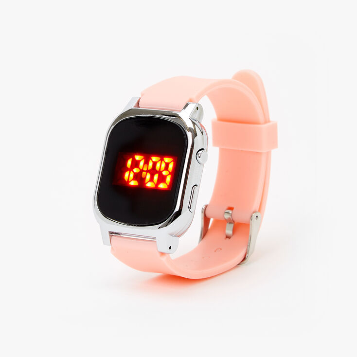 Solid Silicone LED Watch - Coral,