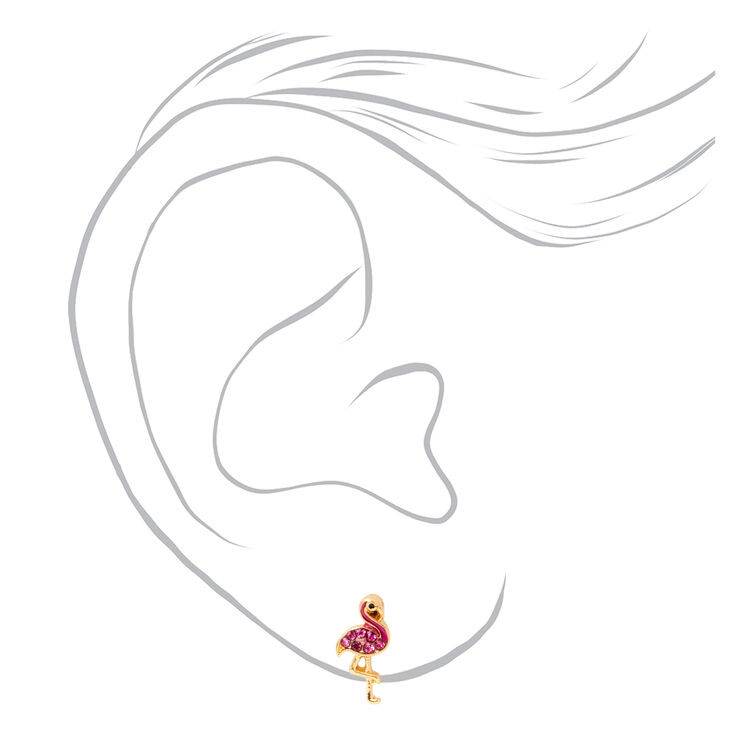 Pink Flamingo Stud Earrings,