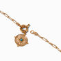 Textured Coin Pendant Gold-tone Necklace,