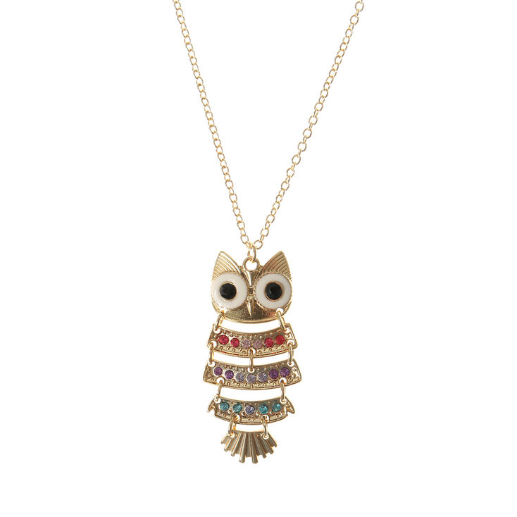 Owl Articulated Pendant Necklace,