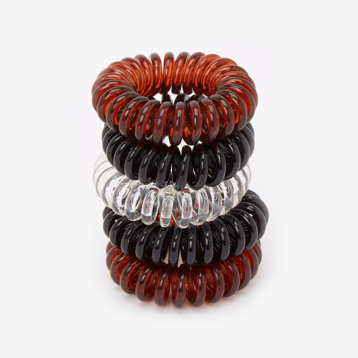 Claire's Mini élastiques torsadés marron et noirs unis - Lot de 5