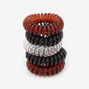 Solid Brown and Black Mini Coil Hair Ties - 5 Pack,