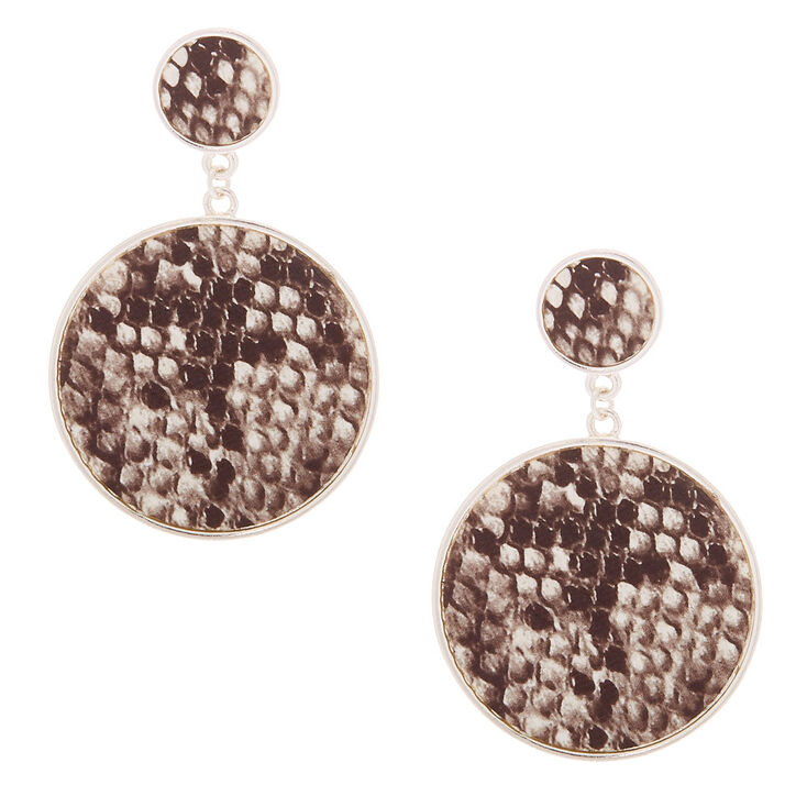 Claire's Pendantes circulaires effet peau de serpent 6,3 cm