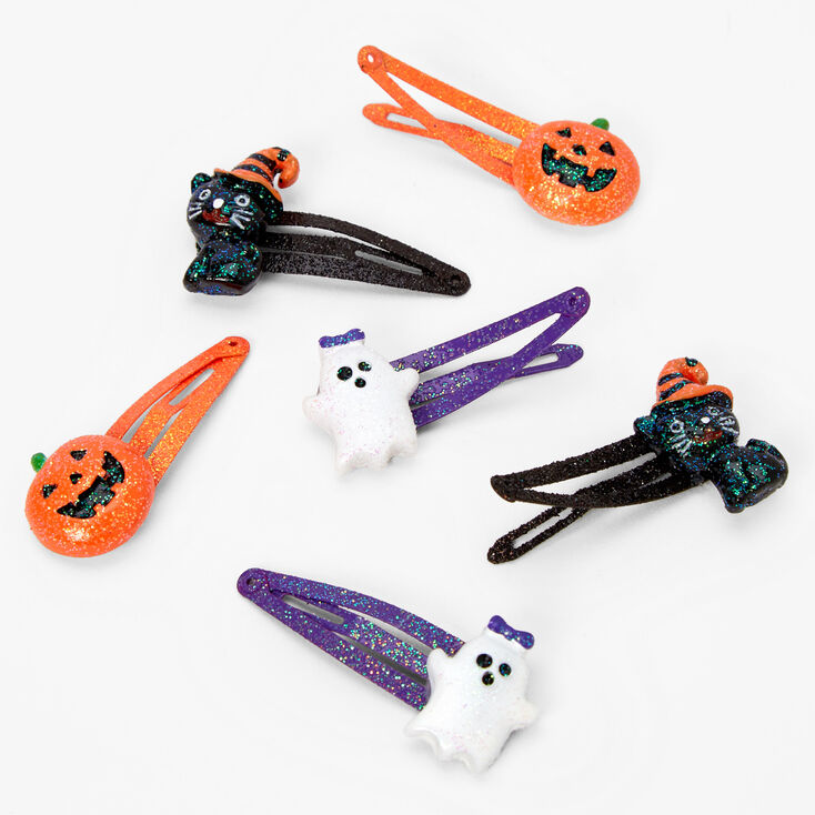Halloween Icons Glitter Snap Hair Clips - 6 Pack,