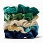 Tie Dye &amp; Solid Velvet Hair Scrunchies - 5 Pack,
