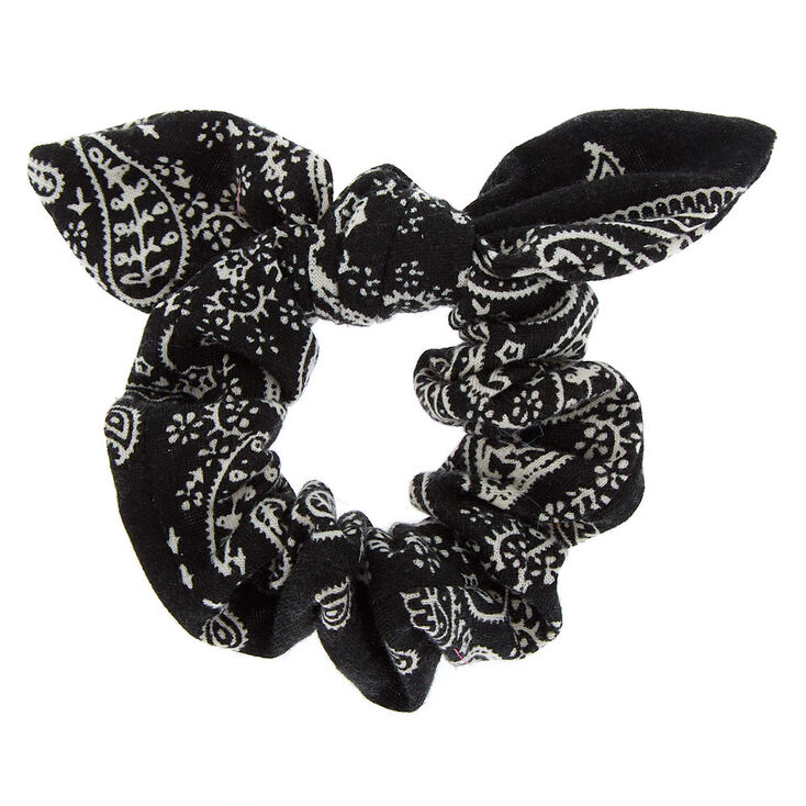 Claire's Chouchou à nœud noué style bandana - Noir