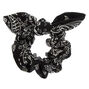Small Bandana Knotted Bow Hair Scrunchie - Black,