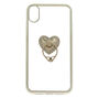 Coque de portable avec anneau de support symbole de c&oelig;ur - Compatible avec iPhone XR,