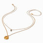 Gold-tone Spiral Pendant Multi-Strand Necklace,