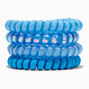 &Eacute;lastiques en spirale bleus plage - Lot de 4,