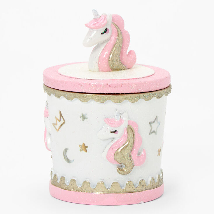 Icy Pink Unicorn Trinket Keepsake Box,