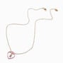 Pink Heart Initial Pendant Necklace - E,