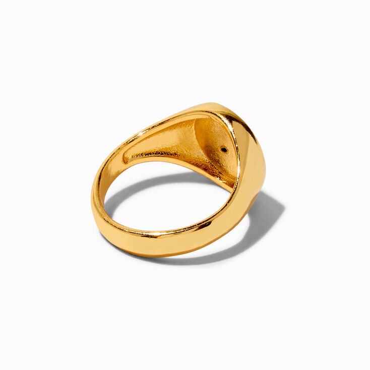 JAM + RICO x Claire&#39;s 18k Yellow Gold Plated Tropical Flower Signet Ring,