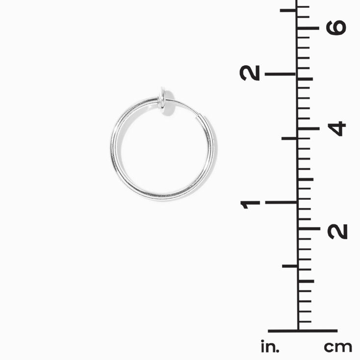 Silver Graduated Clip-On Hoop Earrings - 3 Pack,