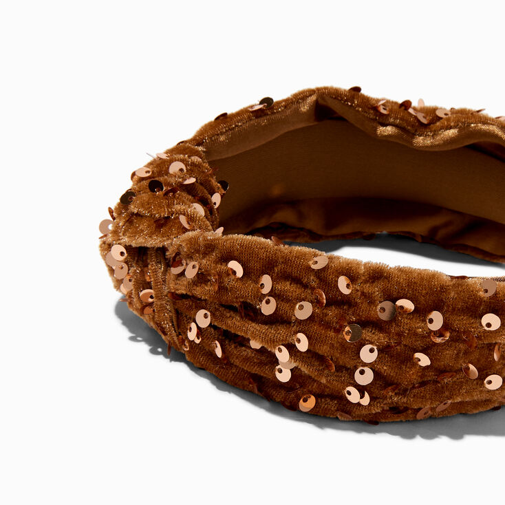 Bronze Sequin Knotted Headband,