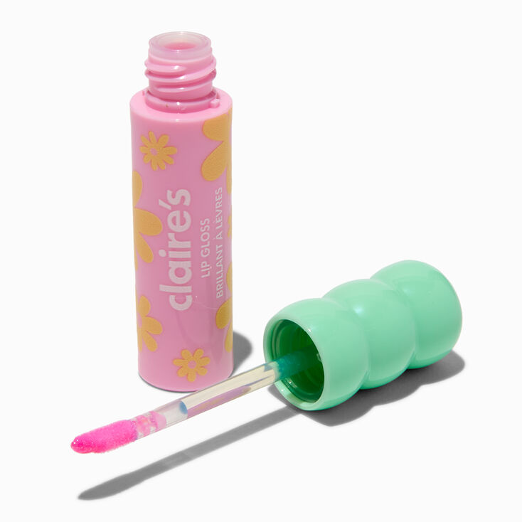 Green Daisy Hot Pink Lip Gloss Wand,