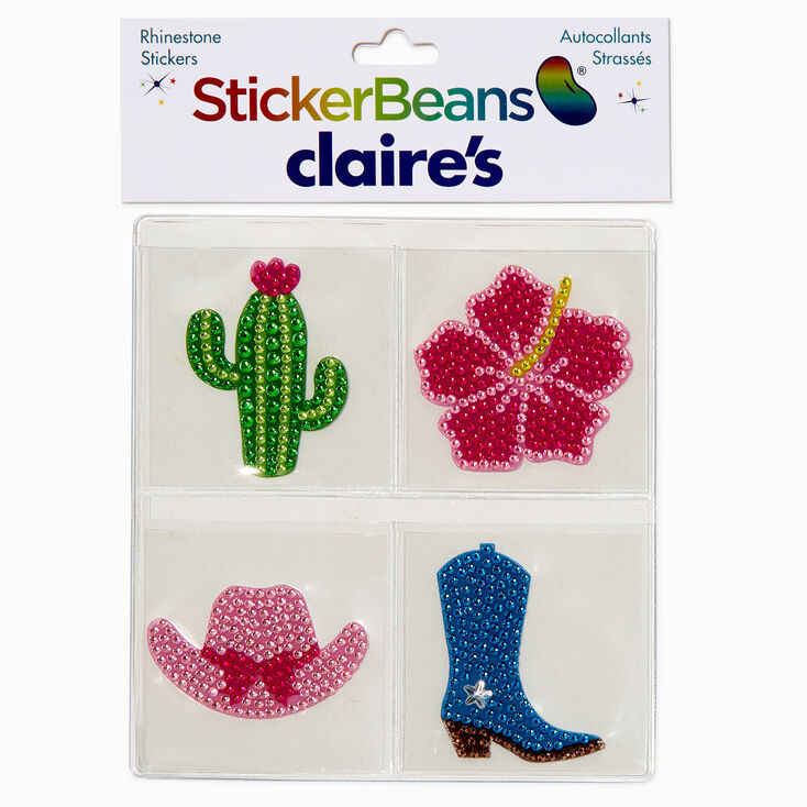 StickerBeans&reg; x Claire&#39;s Western Rhinestone Sticker Set - 4 Pack,