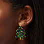 Gemstone Christmas Tree 1.5&quot; Drop Earrings,