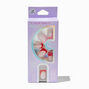 Red Heart French Tip Square Vegan Faux Nail Set - 24 Pack,