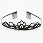 Black Rhinestone Mini Lotus Tiara,