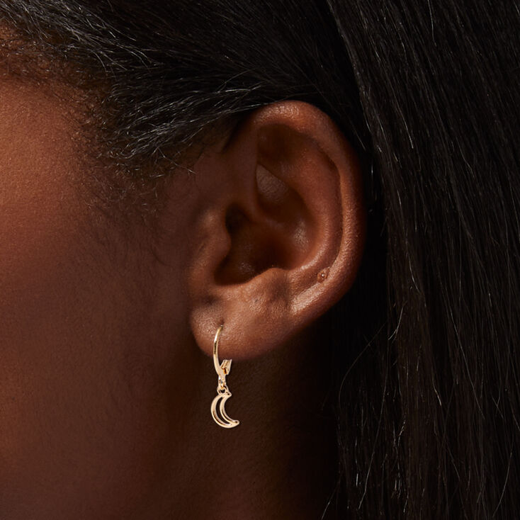 Gold-tone Mixed Hoop Earring Stackables - 6 Pack,