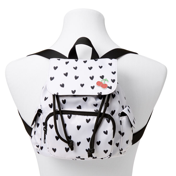 Heart Mini Backpack - Black &amp; White,