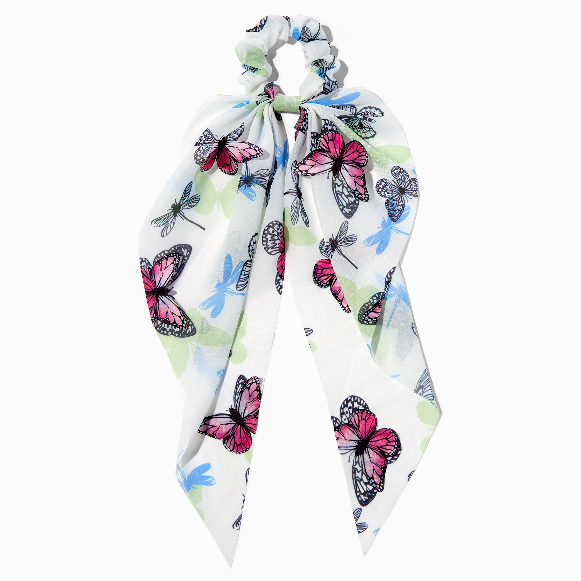 View Claires 3D Butterfly Organza Hair Scrunchie Scarf White information