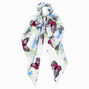 3-D Butterfly White Organza Hair Scrunchie Scarf,