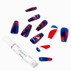 Pepsi&reg; Cherry Claire&#39;s Exclusive Squareletto Vegan Faux Nail Set - 24 Pack,