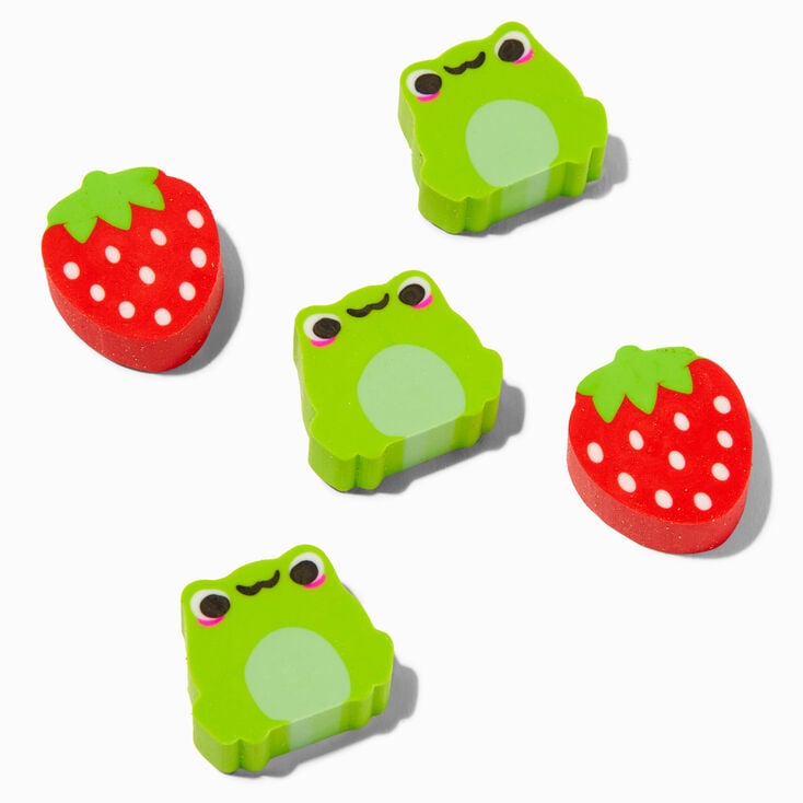 Strawberry Frog Erasers - 5 Pack,