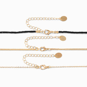 Gold-tone Cowrie Seashell Choker Necklaces - 3 Pack,