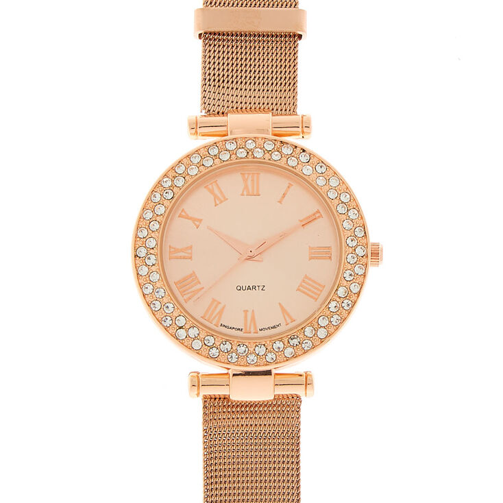 Rose Gold Mesh Watch | Claire's